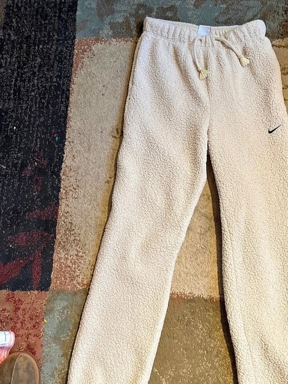 Nike Therma-FIT One Loose Fleece Pants, Cream, XS